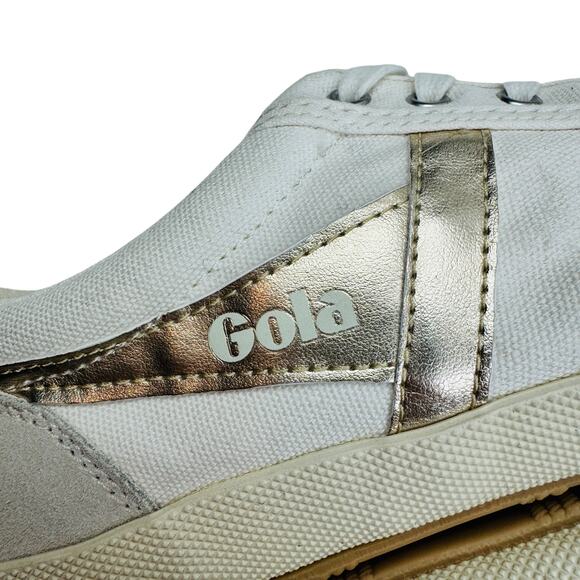 Gola Classics Metallic Gold Badminton Low Profile Sneakers Women's Size 10 - Picture 9 of 10